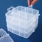 3 Tier Stackable Storage Containers with Adjustable Compartments for Beads, Sewing Accessories, Arts and Crafts Supplies (6 x 6 x 5 In)